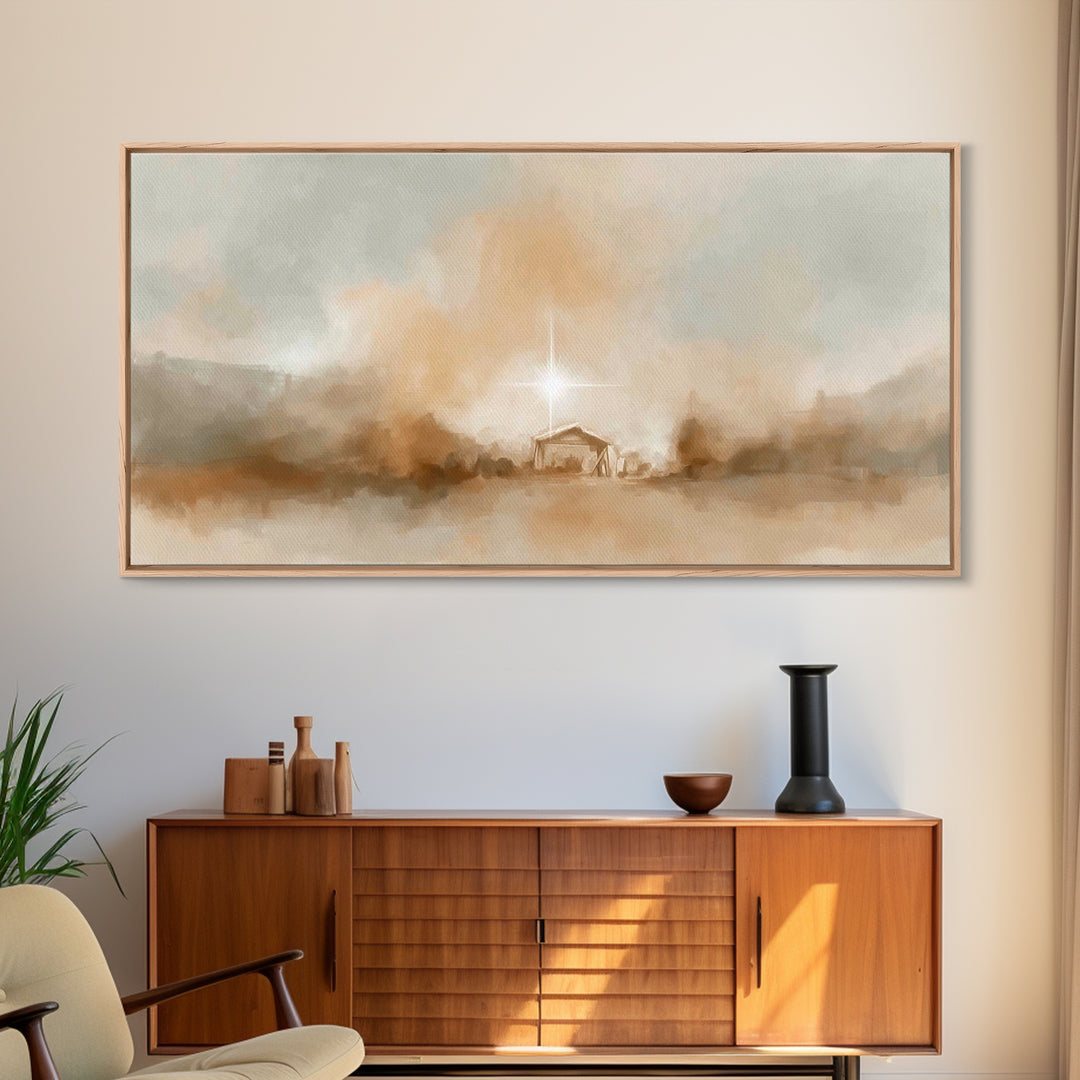 Star Of Peace - Framed Canvas Print - Christian Art Canvas - Christmas Wall Art - Jesus Christmas Art - Christian Decor