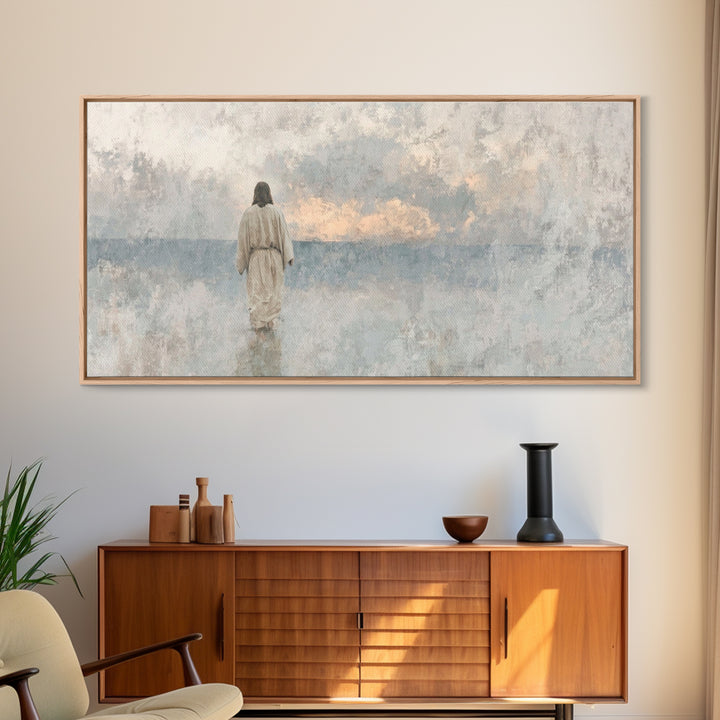 Dawn Of Mercy, Framed Canvas Print, Jesus Painting, Christian Wall Art, Christian Art Canvas, Subtle Christian Art, Christmas Art Prints