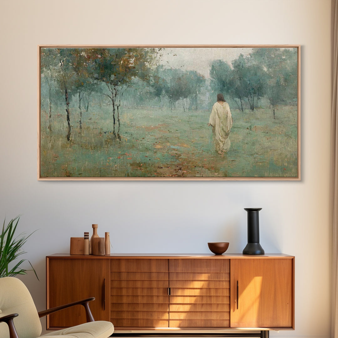 Majestic Calm, Framed Canvas Print, Christian Wall Art, Large Jesus Painting, Christian Art Canvas, Modern Christian Painting, Christmas Ar