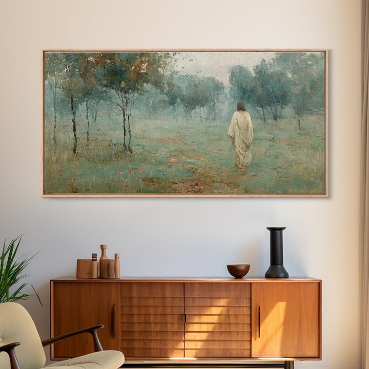 Majestic Calm, Framed Canvas Print, Christian Wall Art, Large Jesus Painting, Christian Art Canvas, Modern Christian Painting, Christmas Ar