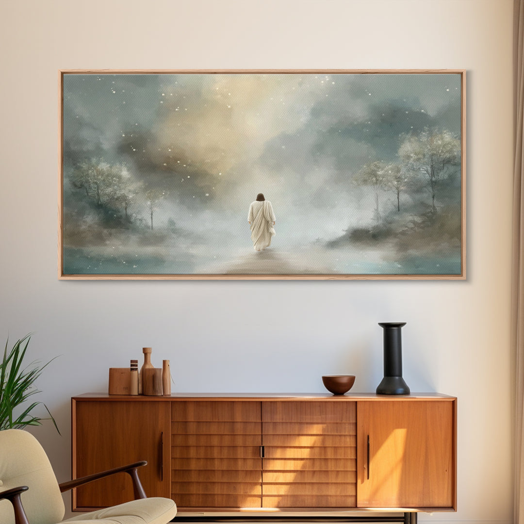 Sacred Horizon, Framed Canvas Print, Jesus Art Print, Christian Wall Art, Modern Christian Art, Christian Christmas Art, Christian Art Canv