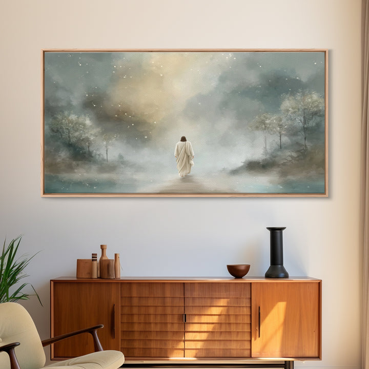 Sacred Horizon, Framed Canvas Print, Jesus Art Print, Christian Wall Art, Modern Christian Art, Christian Christmas Art, Christian Art Canv