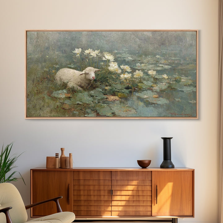 Pasture Of Hope – Framed Canvas Print – Christian Art Canvas – Christian Art Print – Christian Wall Art – Subtle Christian Art – Christian