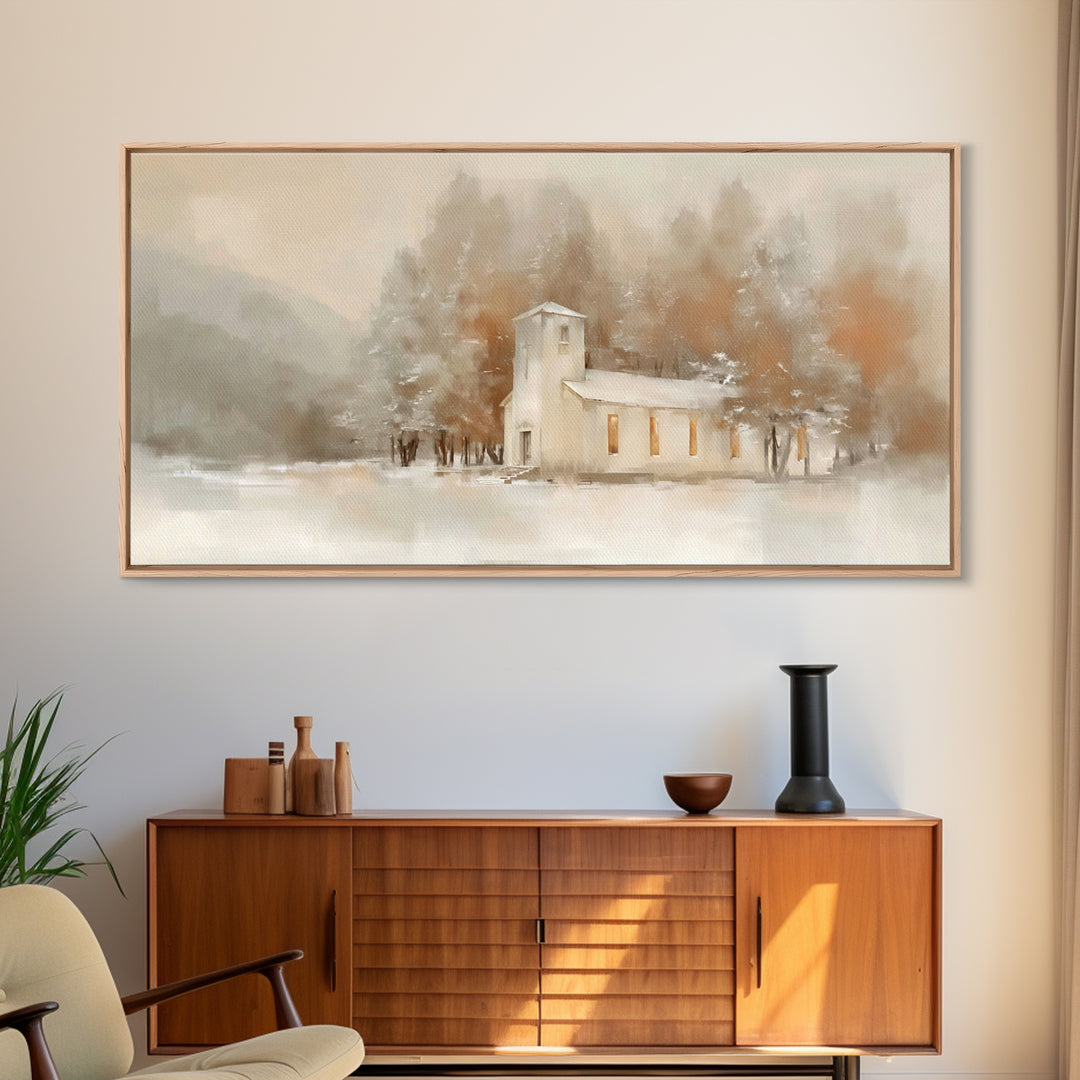 Sacred Stillness – Framed Canvas Print – Christian Art – Christian Wall Art – Vintage Christian Art – Christian Art Print – Christmas Wall