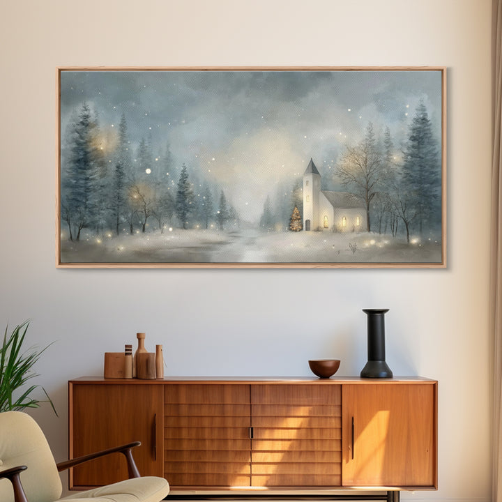 Winter Sanctuary – Framed Canvas Print – Christmas Art – Christian Wall Art – Christmas Canvas Wall Art – Framed Christmas Art – Christian