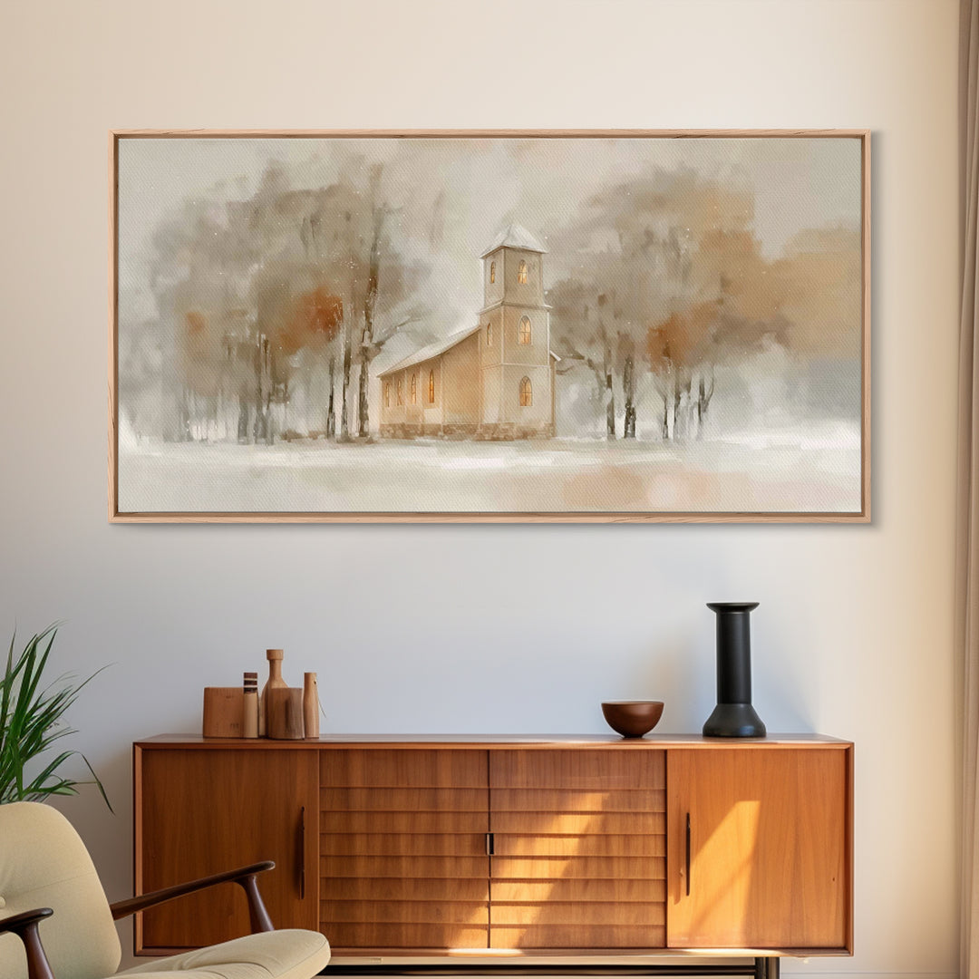 Holy Twilight – Framed Canvas Print – Christian Wall Art – Christmas Art Prints – Christian Art Canvas – Moody Christmas Art – Christian Ch