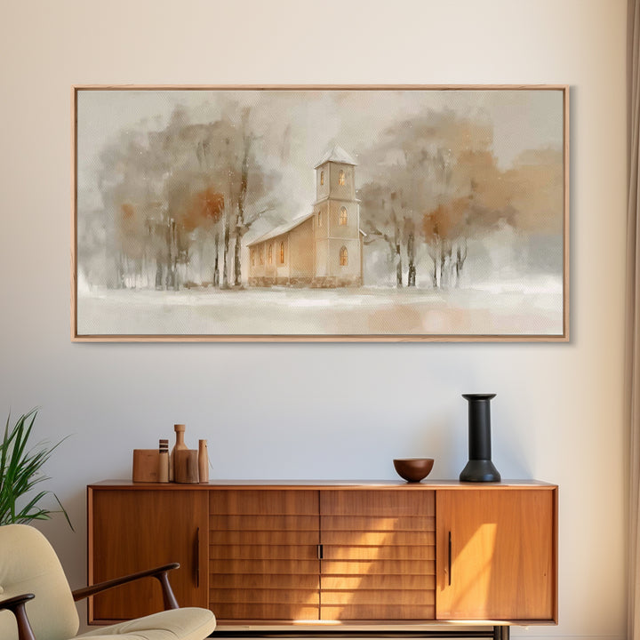 Holy Twilight – Framed Canvas Print – Christian Wall Art – Christmas Art Prints – Christian Art Canvas – Moody Christmas Art – Christian Ch