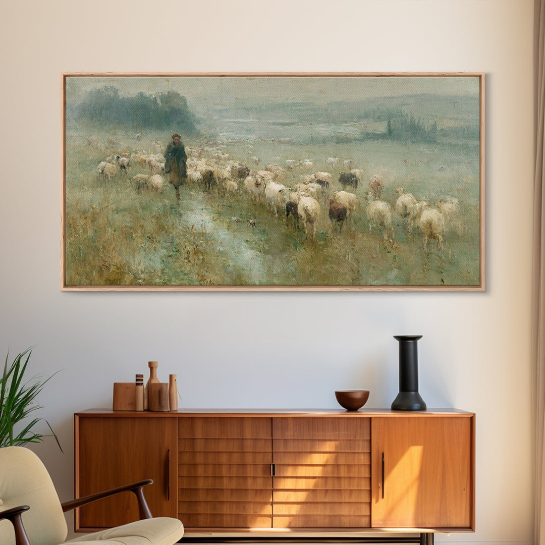 Shepherd’s Path – Framed Canvas Print – Christian Art – Christian Painting – Christian Wall Art – Subtle Christian Art – Christian Art Canv