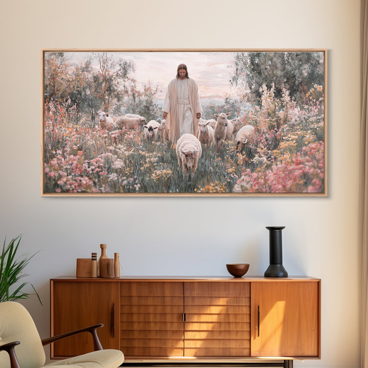 Grace In Bloom | Framed Canvas Print | Christian Wall Art | Jesus Painting | Christian Art Print | Modern Christian Art | Christian Gift Id