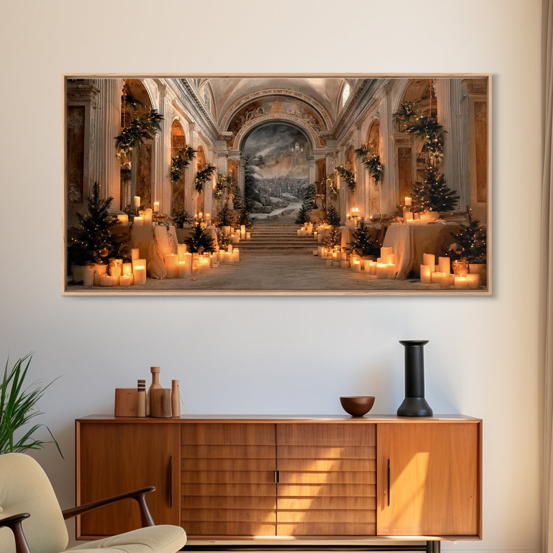 Blessed Candle Vigil – Framed Canvas Print – Christian Wall Art – Modern Christian Art – Christmas Canvas Wall Art – Christian Gift Ideas –