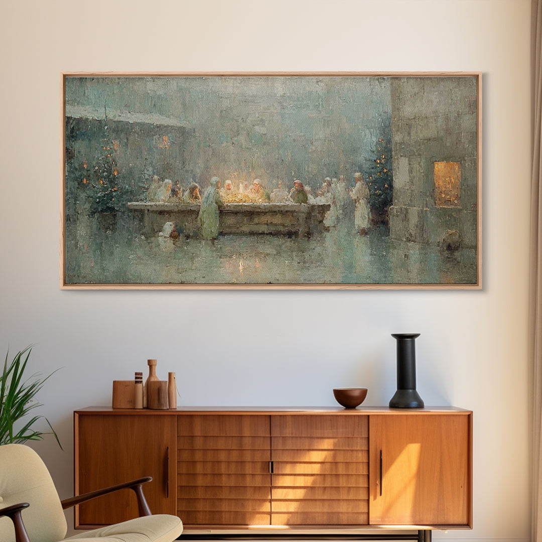 Silent Bethlehem | Framed Canvas Print | Christian Wall Art | Christian Art Canvas | Jesus Painting | Christmas Art | Christian Decor