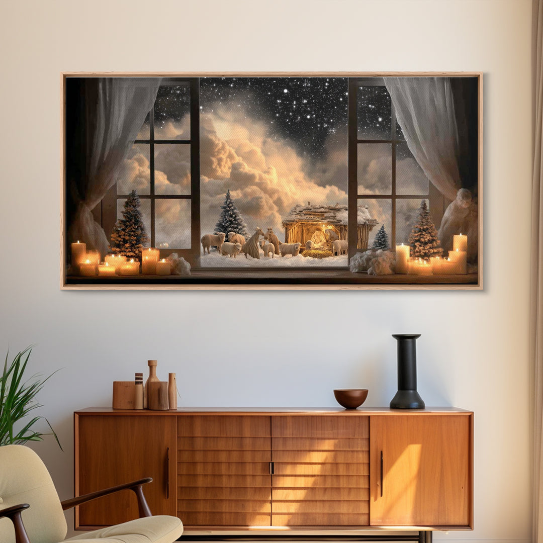 Star of Mercy | Framed Canvas Print | Christian Art Canvas | Jesus Painting | Christian Wall Art | Christmas Art | Christian Decor