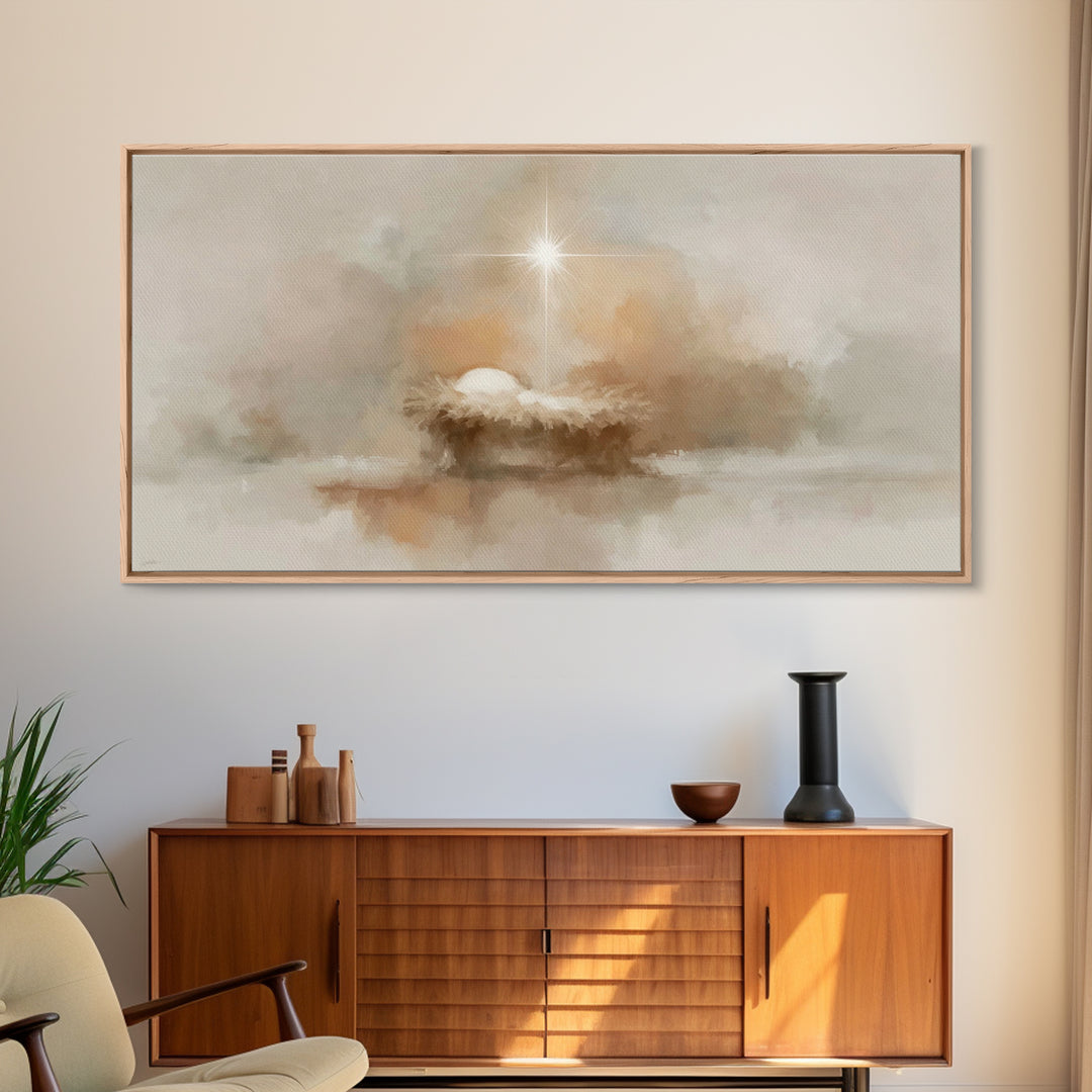 Radiant Hope | Framed Canvas Print | Christian Art Canvas | Christmas Art | Christian Wall Art | Christian Decor | Jesus Painting