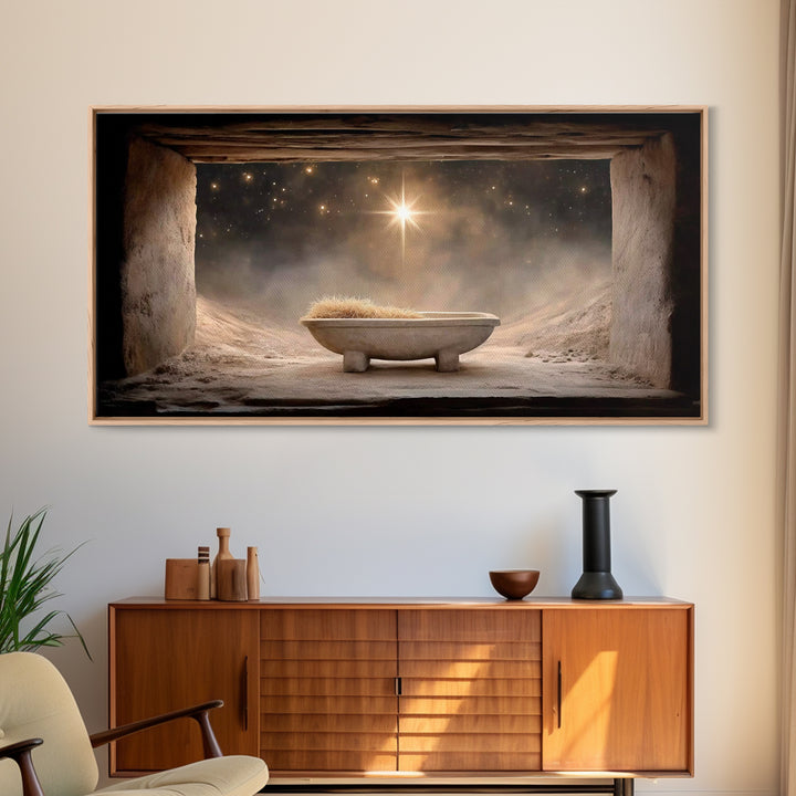 Heavenly Dawn | Framed Canvas Print | Jesus Painting | Christian Wall Art | Christian Christmas Art | Christian Art Canvas | Christian Deco