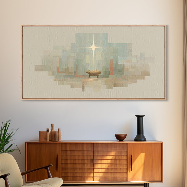 Sacred Night | Framed Canvas Print | Christian Art Canvas | Christian Wall Art | Christmas Art | Christian Decor | Jesus Painting