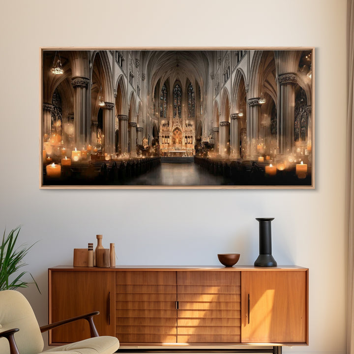 Majestic Nativity Hall | Framed Canvas Print | Christian Art | Christmas Art Prints | Christian Christmas Decorations | Framed Christmas Ar