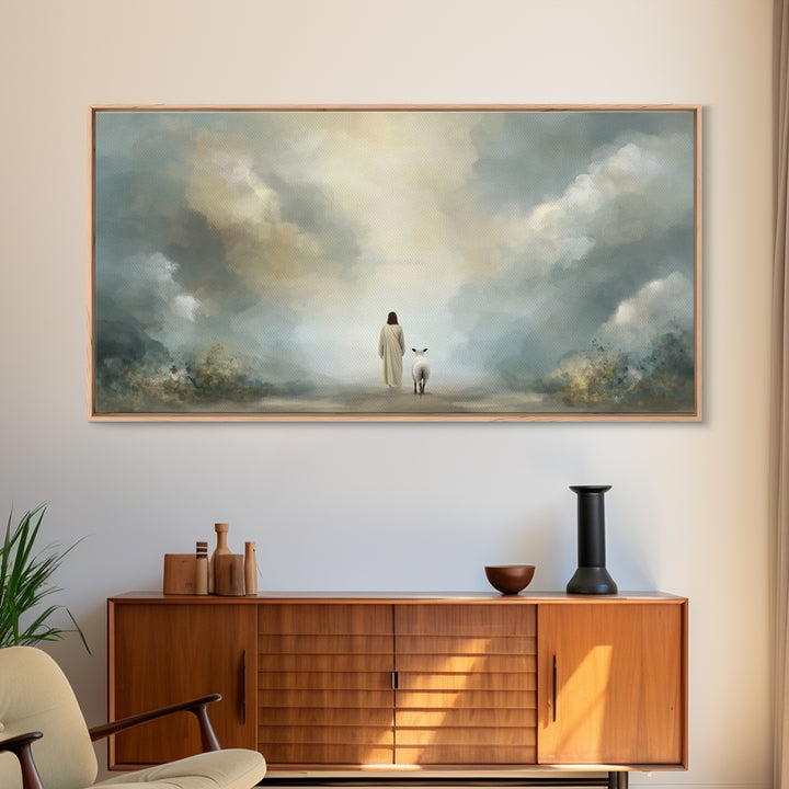 Heavenly Path – Framed Canvas Print – Christian Art Canvas – Jesus Painting – Christian Wall Art – Christian Christmas Art – Faith Decor –