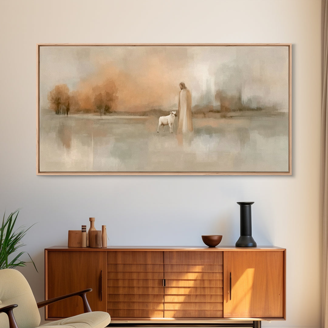 Soft Morning Light | Framed Canvas Print | Christian Art Print | Christian Wall Art | Jesus Painting | Christian Christmas Art | Christian