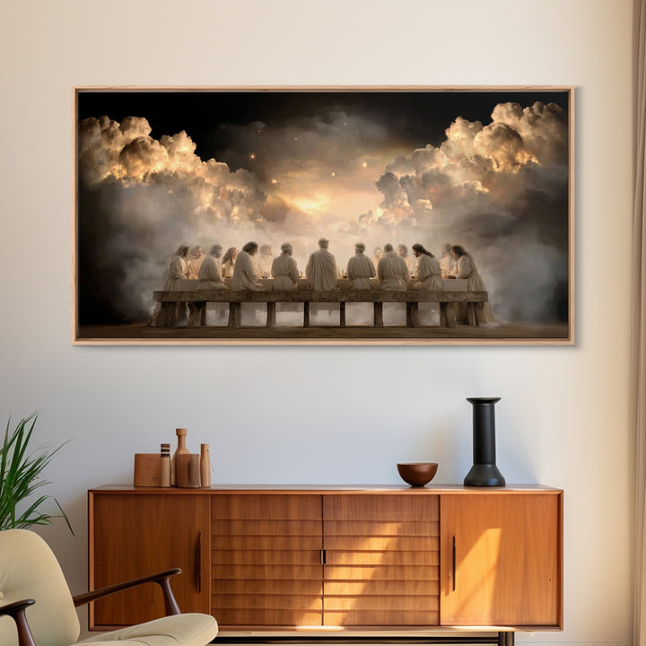 Sacred Gathering, Framed Canvas Print, Christian Wall Art, Christian Art Canvas, Jesus Painting, Christmas Art, Christian Decor, Faith Art