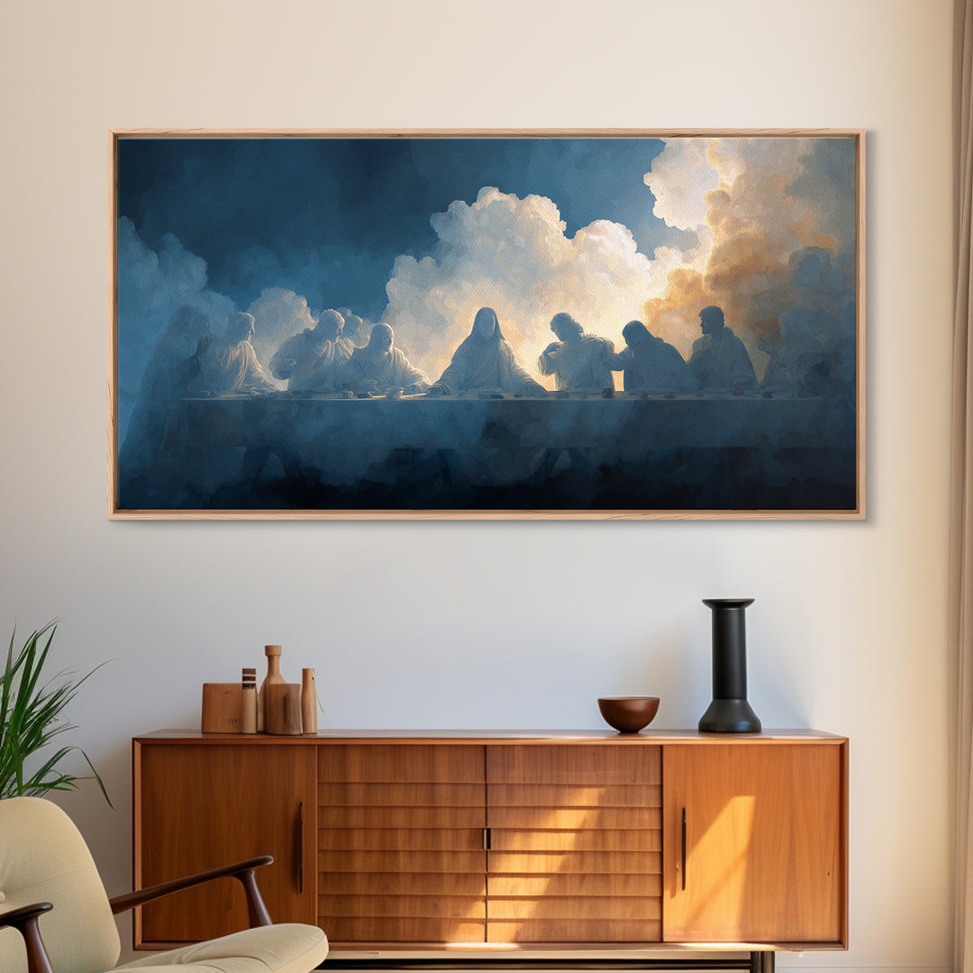 Divine Table Glory | Framed Canvas Print | Christian Wall Art | Jesus Painting | Christian Art Canvas | Modern Christian Art | Christian De