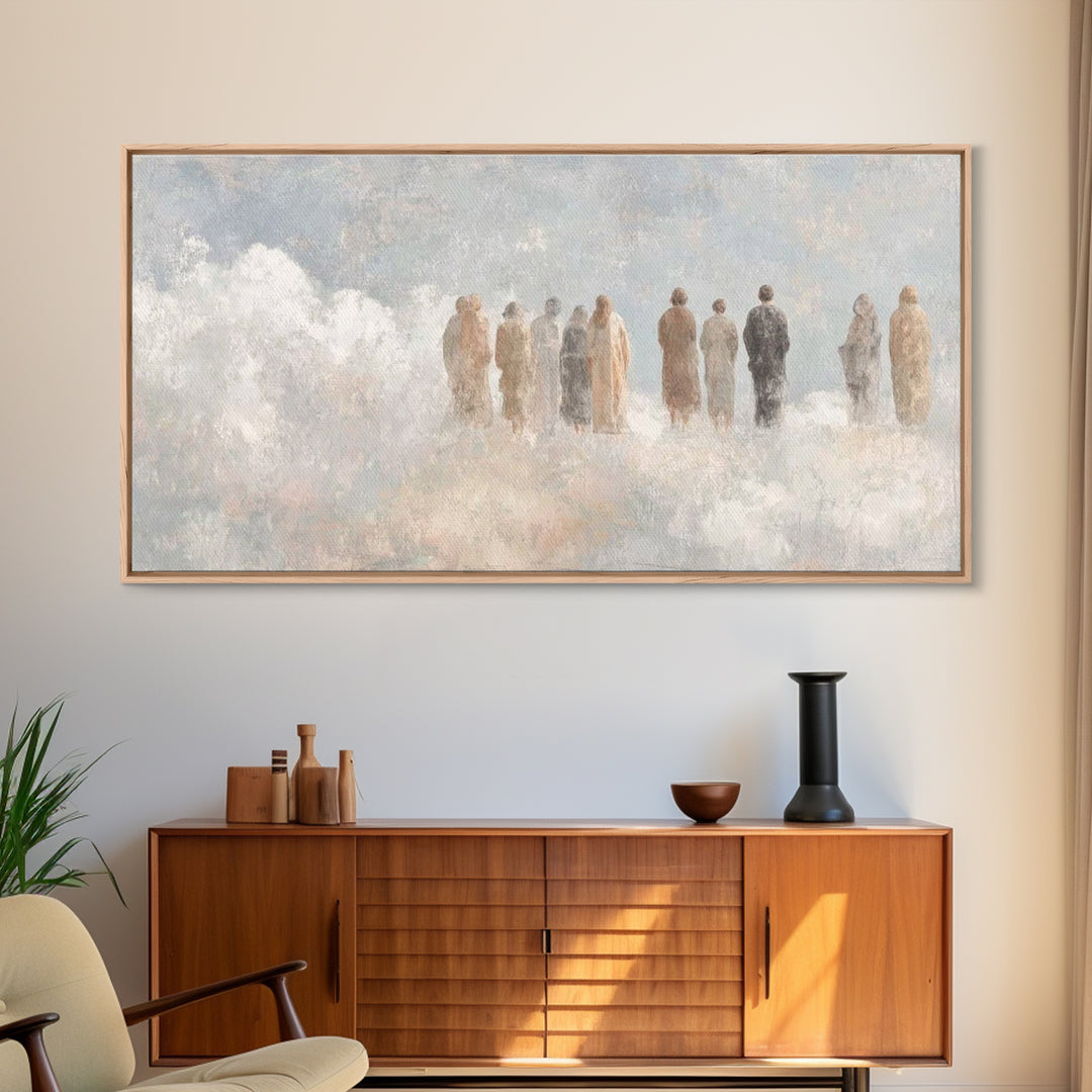 Cloudborne Witnesses, Framed Canvas Print, Christian Art Canvas, Christian Wall Art, Christian Art, Christian Painting, Subtle Christian Ar