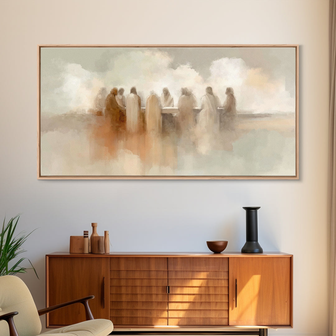 Sacred Table Harmony – Framed Canvas Print – Christian Art Canvas – Christian Wall Art – Christian Art – Modern Christian Painting – Christ