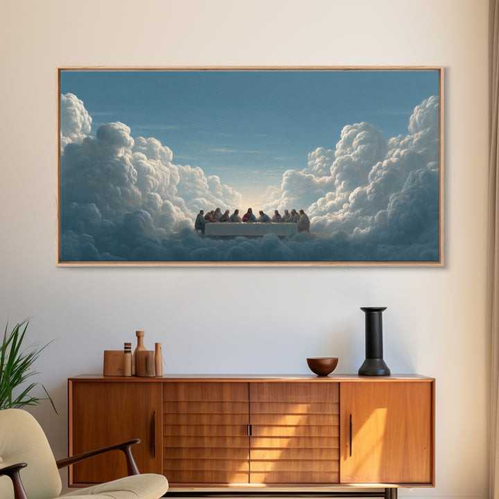 Celestial Banquet Rise – Framed Canvas Print – Christian Art – Christian Wall Art – Christian Art Canvas – Jesus Painting – Christian Gift
