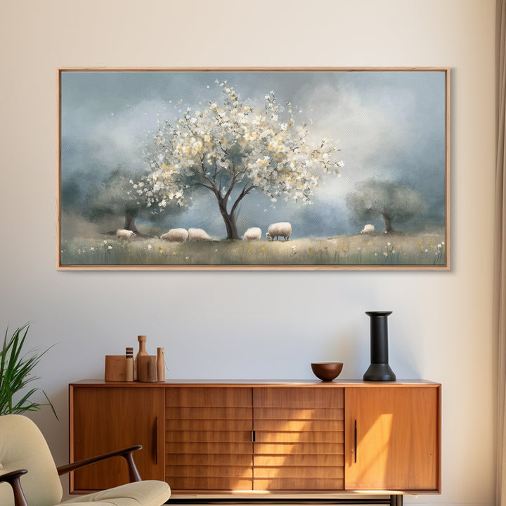 Graceful Spring Field | Framed Canvas Print | Christian Wall Art | Christian Art Canvas | Christian Painting | Christmas Art | Christian Gi