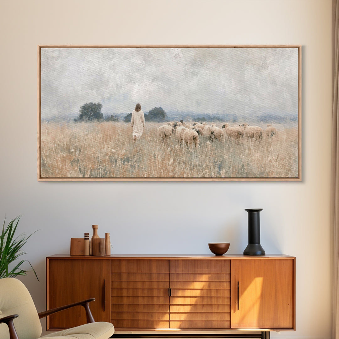 Quiet Field Grace – Framed Canvas Print – Christian Art Canvas – Christian Christmas Art – Christian Wall Art – Christmas Art – Jesus Paint