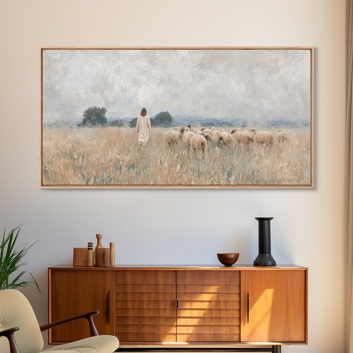 Quiet Field Grace – Framed Canvas Print – Christian Art Canvas – Christian Christmas Art – Christian Wall Art – Christmas Art – Jesus Paint
