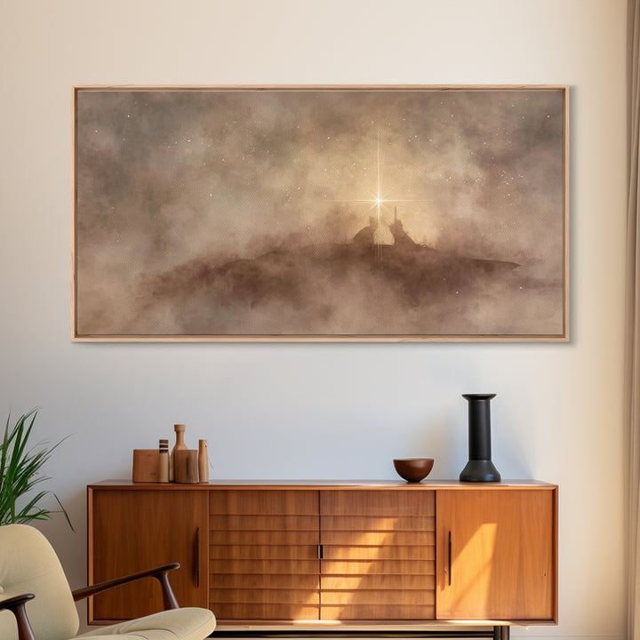 Shepherd’s Vigil – Framed Canvas Print | Christian Christmas Art | Jesus Painting | Christian Art Canvas | Christian Art | Christian Wall A
