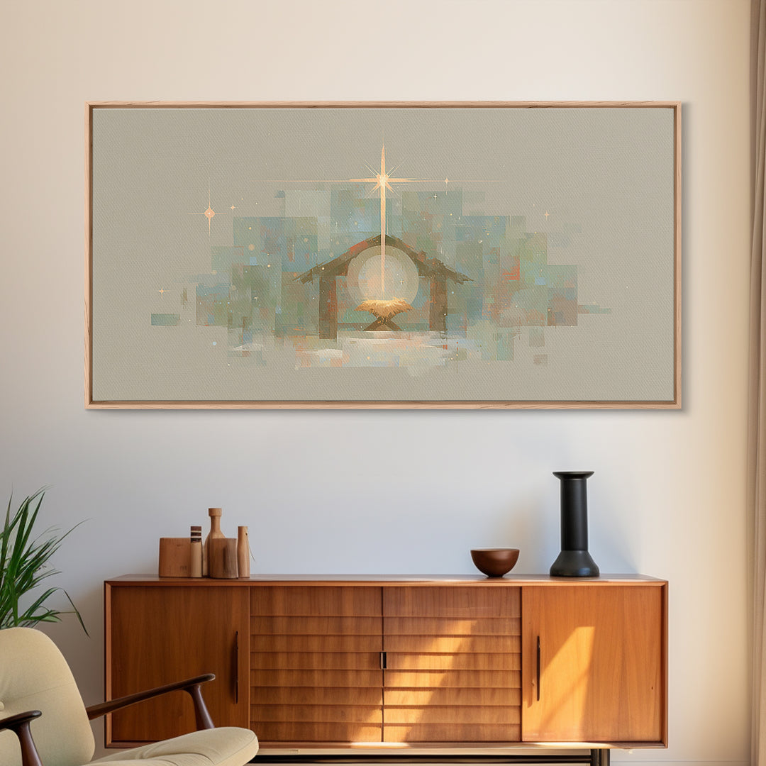 Holy Night Star – Framed Canvas Print, Christian Christmas Art, Christian Art, Christmas Art Work, Christian Wall Art, Jesus Christmas Art