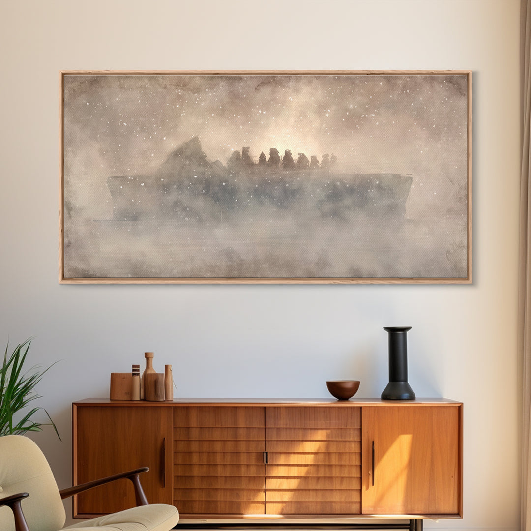 Silent Nativity Night – Framed Canvas Print – Christian Christmas Art – Christian Art – Christmas Art – Christian Art Canvas – Christian Wa