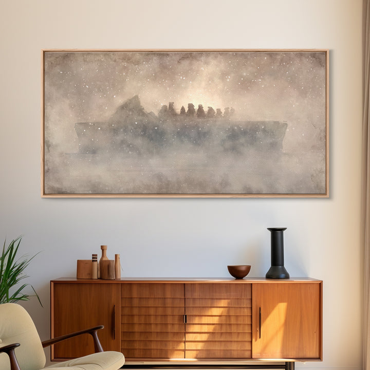 Silent Nativity Night – Framed Canvas Print – Christian Christmas Art – Christian Art – Christmas Art – Christian Art Canvas – Christian Wa
