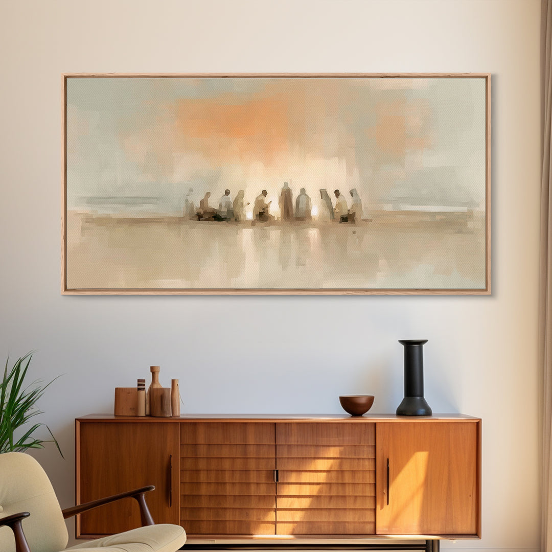 Silent Nativity – Framed Canvas Print – Christian Art Print – Christian Wall Art – Christian Art Canvas – Jesus Painting – Christmas Art Wo