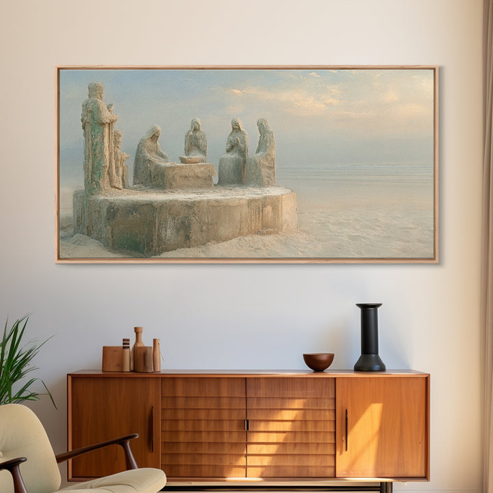 Mystic Meeting – Framed Canvas Print – Christian Art Work – Modern Christian Art – Christian Wall Art – Christian Christmas Art – Jesus Art