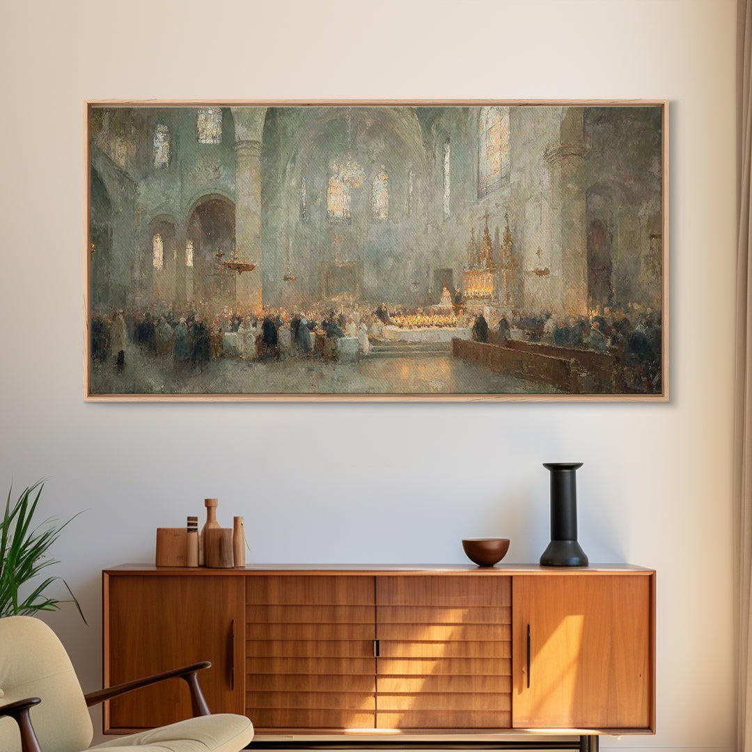 Gathered In Light – Framed Canvas Print – Christmas Wall Art – Christian Art – Christian Art Canvas – Christian Christmas Decorations – Vin