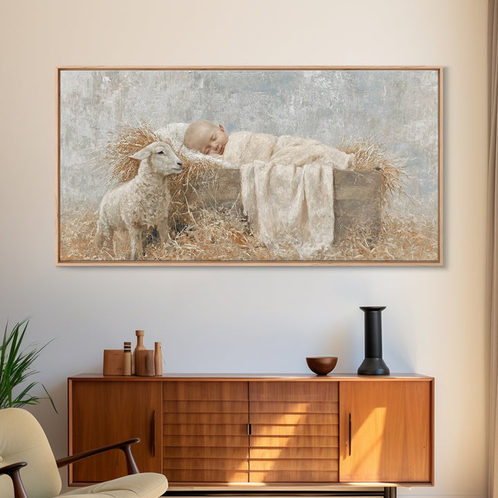 Holy Rest – Framed Canvas Print – Christian Art Print – Christian Wall Art – Jesus Christmas Art – Christmas Art Work – Christian Gift Idea