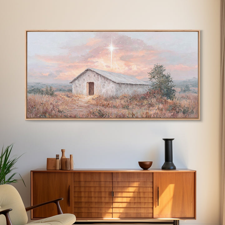 Guiding Star – Framed Canvas Print – Christian Art Canvas – Christian Christmas Art – Christian Wall Art – Christmas Art Prints – Jesus Art