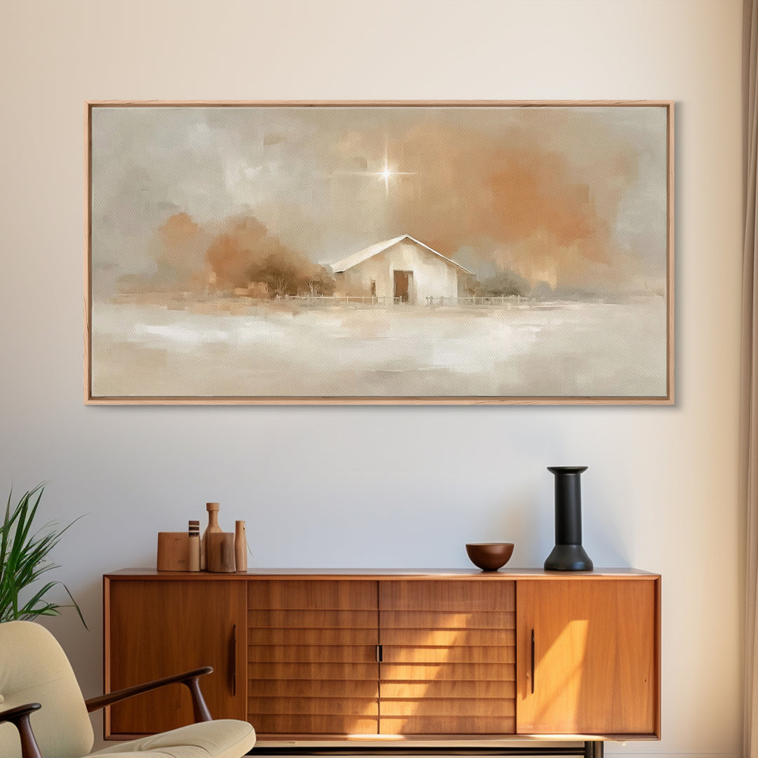 Holy Stillness – Framed Canvas Print – Christian Christmas Art – Subtle Christian Art – Christmas Art Prints – Christian Wall Art – Christi