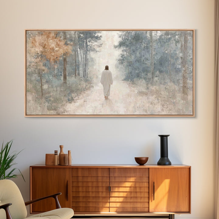 Path of Grace – Framed Canvas Print – Christian Art Print – Jesus Painting – Christian Wall Art – Minimalist Christian Art – Christian Art