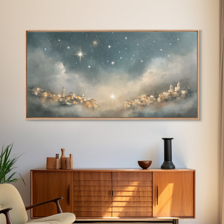 Star of Bethlehem – Framed Canvas Print – Christmas Art – Christian Art Prints – Christian Christmas Art – Christian Wall Art – Minimalist