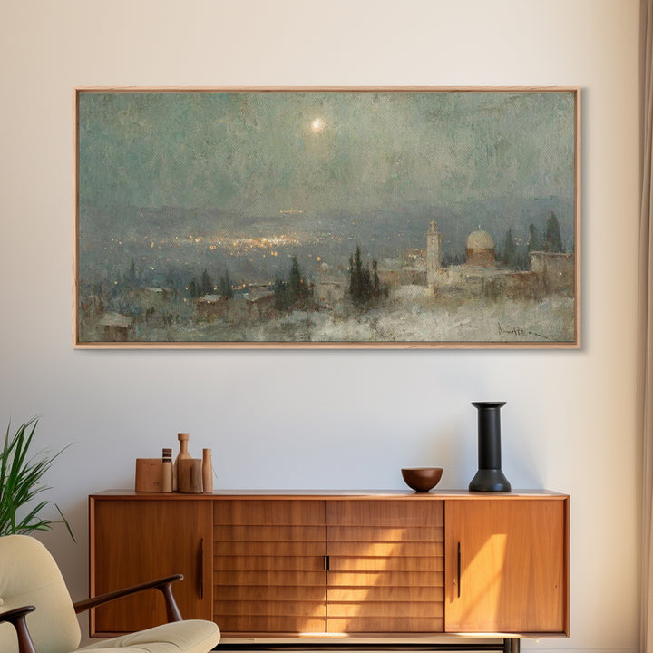 Silent Night Sky | Framed Canvas Print | Christian Art | Christmas Canvas Wall Art | Christian Christmas Art | Subtle Christian Art | Chris