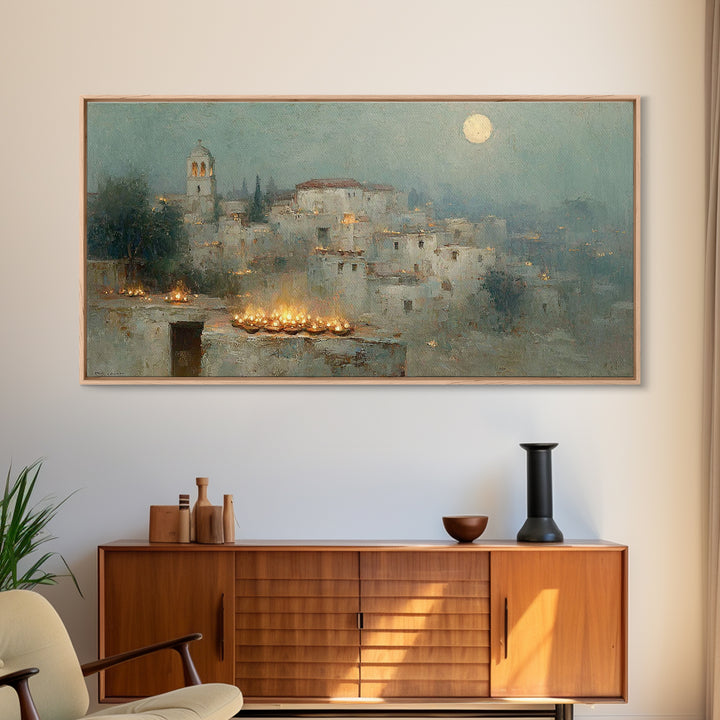 City Of Light – Framed Canvas Print – Christian Wall Art – Christmas Canvas Wall Art – Christian Christmas Art – Christian Decor – Jesus Ar