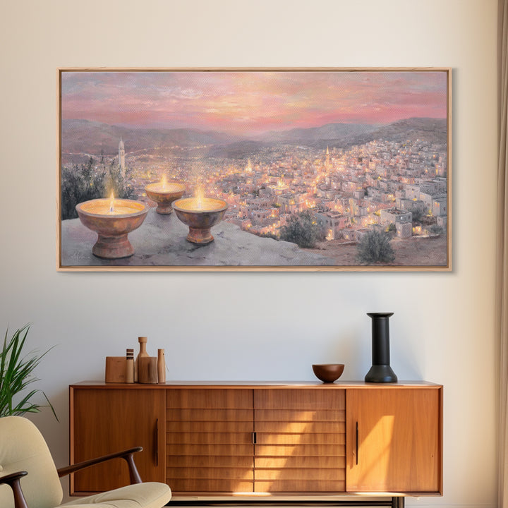 Starry Dwelling – Framed Canvas Print – Christian Wall Art – Christian Art Canvas – Christian Christmas Art – Christian Gift – Jesus Wall A