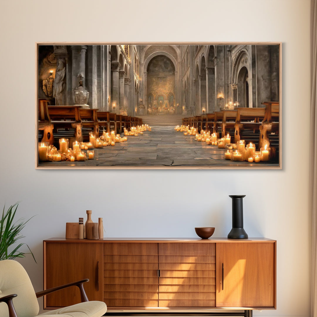 Cathedral Glow – Framed Canvas Print – Christian Wall Art – Christian Art Canvas – Christian Gift – Christmas Art – Christian Art Work – Mo