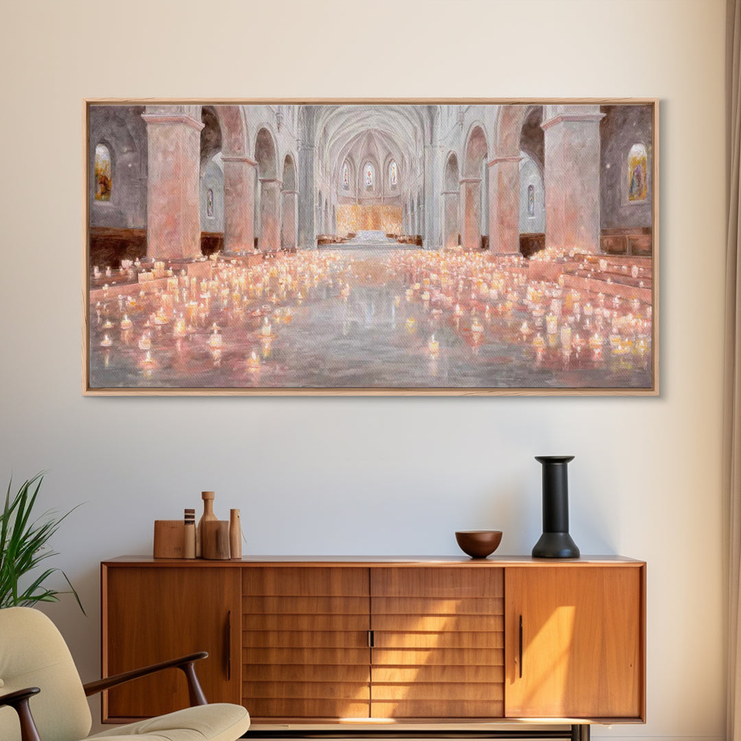 Sanctuary Of Light – Framed Canvas Print – Christian Wall Art – Christian Art Canvas – Christmas Art – Jesus Painting – Christian Decoratio