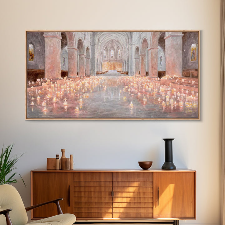 Sanctuary Of Light – Framed Canvas Print – Christian Wall Art – Christian Art Canvas – Christmas Art – Jesus Painting – Christian Decoratio