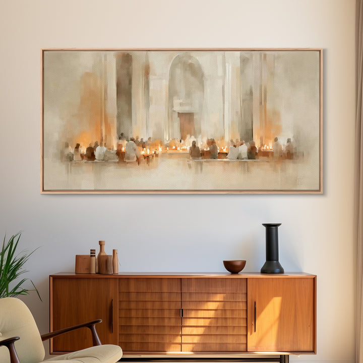Holy Assembly – Framed Canvas Print – Christian Wall Art – Christian Art Print – Framed Christian Art – Christian Christmas Art – Jesus Pai
