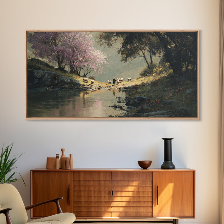 Shepherd’s Path – Framed Canvas Print – Christian Art Canvas – Christian Wall Art – Christian Painting – Christmas Art – Christian Decorati
